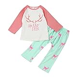 Tovadoo 子供服 ベビー服 女の子 トップス+ズボン セットアップ 長袖 秋冬 ヘラジカ柄 クリスマス 可愛い 部屋着 保育園