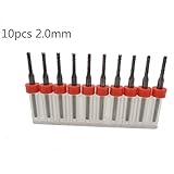 10本のPCBのフライスカッター2.0ミリメートルフィッシュテールフライスカッターコーンフライスカッタータングステンカーバイドミニエンドミルの彫刻CNC