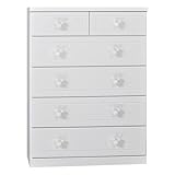 アルファタカバ ディズニー家具シリーズ セレクトミッキー 80cm幅5段ホワイト 取っ手スタンダードホワイト