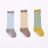 Liebeye キッズストッキング　3ペア　ソフトコットン　ベビー　カーフニー　ハイソックス　動物　かわいい くま S-0~2歳