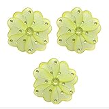 花の装飾4 "イエローMini XS Wire Hangingナイロンメッシュ花デイジー3 Pieceデコレーションセット装飾赤ちゃん保育園寝室女の子部屋壁結婚誕生日ブライダルパーティーシャワークラフ
