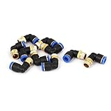 uxcell 1/4BSP x 8mm Thread Push In One Touch to Connect Elbow Fittings 10pcs [並行輸入品]