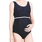 Hzjundasi 新品女性の女性の妊娠中の女性の水着ビーチカジュアルスイミングコスチューム黒