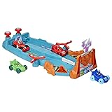 PJ Masks アニマルパワー スマッシュ&ズーム レーストラック 就学前玩具 Zoomzania レースウェイ 車両プレイセット 4台付き 対象年齢3歳以上