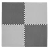 Tadpoles 4 Piece Squares Playmat Set, Light Gray/Dark Gray, 24 by Tadpoles