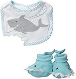 Baby Aspen Bib and Booties Gift Set , Chomp and Stomp Shark by Baby Aspen [並行輸入品]