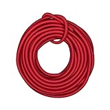 DLLM ショックコード 防水シート バンジーコード 弾性 ロープ アウトドア用 ゴムロープ ストレッチコード 荷物固定 ターポリン カーゴネット クラフト DIY用 幅 6mm 5m レッド
