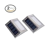 HonestEast ソーラー ステップライト 3LED アウトドアライト 太陽発電 省エネ 屋外照明/軒先/庭/ガーデン/ドライブウェイ/玄関周りなどの照明/防犯用（二点セット） 夜間自動点灯/昼自