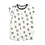 baby ampersand モノトーンロゴ柄ロンパス　オフホワイト　80cm