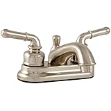 Aqualife Non-Metallic Arc Spout Two Handle Bathroom Faucet with Pop-up Drain Assembly - Brushed Nick