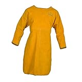 Perfk 保護ジャケット　２層　長い　作業コート　　電気溶接用　　耐熱性　耐磨耗性　牛革性　　イエロー