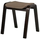 不二貿易 曲木スツール ハイタイプ 高さ45cm スタッキング可能 ダークブラウン 69422