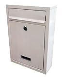 シンプル デザイン 郵便 ポスト 【ホワイト】 壁 取付 盗難 防止 鍵 付き