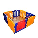 OSJ ベビーサークル トイパネル 8枚セット 差し込むだけの組み立て 高さ63cm ロック付きのドア 吸盤付き 子供を守る