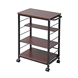 ラダーラック付キッチンワゴン ブラウン ZFC-0043-BR