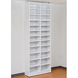 JKプラン 1cm単位で棚が調節出来る深型オープンラック 突っ張り棚 幅86cm ホワイト bdc-107110-wh