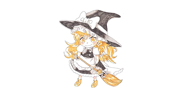 Amazon 東方project 霧雨魔理沙 ミニキャラ 手描きイラスト コピック ａ４ アニメ 萌えグッズ 通販