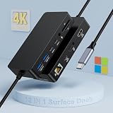 【2026新登場】12in1 Surface ドック USB-C surface ドッキングステーション 3画面出力(HDMI+DP+Thunderbolt 4) Surface Pro 12/11/10/9/8/X/7/6/5/4/3,Surface Laptop 7/6/5/4/3/2/ 1,Surface Laptop Go 3/2/1,Surface Book 3/2/1に対応