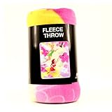 公式ライセンス文字フリース(ティンカー・ベルピンクとイエローの花40 x 50 )