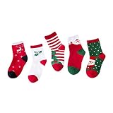 Fenzl 5pcベビークリスマスプリントソックス、楽しいカラフルなFestive、Slipper Sock 6-8T FENZL-24411