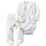 カーターズ Carter's 男女兼用スノーホワイトクマさん気分になれちゃうふわふわカーディガン上下3点セット (6months(67-72cm)) [並行輸入品]