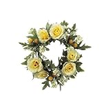 asca 造花 ローズミックスリース イエロー