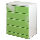 タンスのゲン 国産 鏡面タンス 完成品 幅60cm 4段 マカロン アップルグリーン 02010110 GR