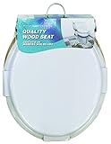 Aqua Plumb Aqua Plumb CTS100W Round Wood Toilet Seat - White by Aqua Plumb