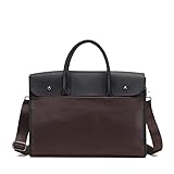 Adorinno ビンテージスタイル メンズ チェック セミレザー ブリーフケース、メッセンジャーバッグ、クロスボディショルダーバッグ 39.1x27.4x11.7 cm, グレー