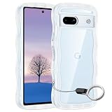 Google Pixel 7A ケース クリア ウェーブ グーグル ピクセル 7A TPU波状のバンパー 透明 スマホケース かわいい うねうね グーグル ピクセル7A ウェーブ デザイン 可愛い 韓国 女性用 薄型 人気 おしゃれ 耐衝撃 グーグルピクセル7A なみなみストラップホール付き(Pixel 7A-クリア)