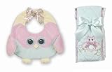 Bearington Bears Lil Hoots Owl Baby Bib and Burp Cloth Set by Bearington
