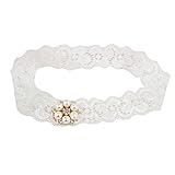 赤ちゃんの女の子のヘアバンドプリンセスレースヘッドウェア弾性のヘアバンド- 白