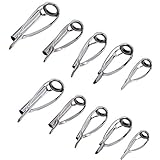 LNJLQW 10点セット 釣り糸 ロッド 釣竿 ラインガイド アイリング トップガイド ロッドガイド ステンレス 釣り竿 穂先 ロッドの修理 交換 5サイズ 1.2mm1.4mm1.6mm1.8mm2.0mm