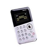 Senior Unlocked Gsm携帯電話SOSボタンスリムカード電話4.8 MMアラーム時計mp3 FM機能付き超薄型ポケット携帯電話 ブラック