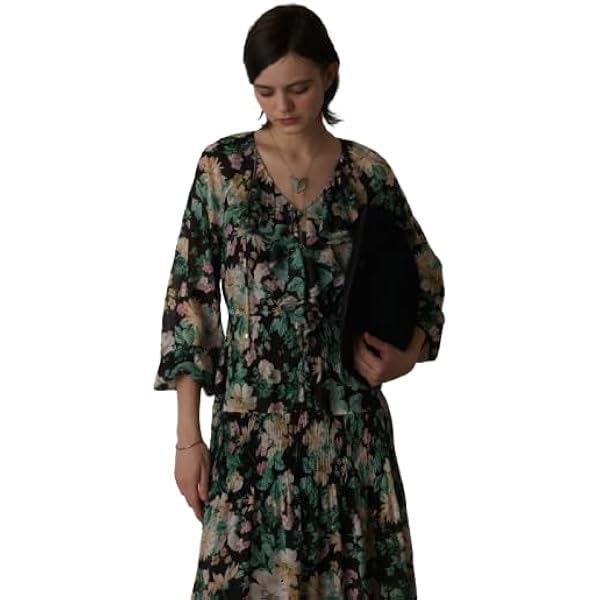 グレースコンチネンタル　2024年　フラワープリントボウタイ付きワンピース フラワープリントボウタイ付ワンピース / GRACE CONTINENTAL