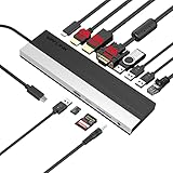 WAVLINK USB Cハブ/ドッキングステーション 12イン1 トリプルディスプレイ Type Cアダプター HDMI VGA ディスプレイポート イーサネット USB 3.0/2.0 SD/TFカードリーダー オーディオジャック 100W PD3.0 Mac Windowsなどに対応
