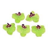 lychee 50xチャーム バタフライ オーキッド 造花 ヘッドデコレーション ホームウェディングパーティー グリーン YBA21374L7D17M8