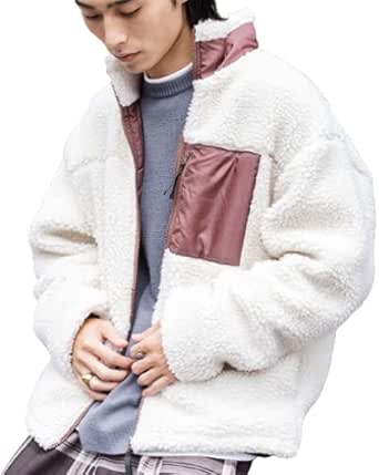 Amazon ウィゴー 男女兼用 S L ボア スタンド ブルゾン アウター 秋 冬 ジャケット コート 服 羽織 大きいサイズ ゆったり メンズ S Lベージュ コート ジャケット 通販