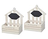 黒板付木製ハウス型プランターS ホワイト 180×100×210Hmm 3227-B-W 2個セット