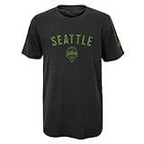 MLS Seattle Sounders FC Boys City Worn Short Sleeve Slub Tee、ブラック、スモール( 8 )