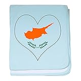 CafePress – キプロスハート – スーパーソフトベビー毛布、新生児おくるみ ブルー 057667893125CD2