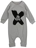 (コ-ランド) Co-land ベビー ロンパース 長袖 カバーオール 英字ロゴ かっこいい ベビー服 パジャマ 赤ちゃん 男の子 新生児 出産祝い グレー 100