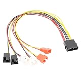 4Pin モレックスに 3Pin/4 ピンファン電源ケーブルコンピュータ冷却ファンスプリッタ電源ケーブル PC ケースファン 12V 7V 5V