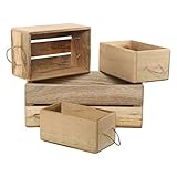 ソリッドウッドクレート、ストレージ、Bin、ボックス、キューブ。として使用オーガナイザーまたはEarthy飾ります。4サイズS、M、L、非常に小さい 4 PC COMBO ブラウン JO709101-
