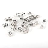 uxcellガラス管ヒューズ　20 Pcs 6mm直径 30mm長さ　 5A 250V　ガラス　金属　クリア　21g