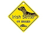 Irish Setter ON BOARD カーサインボード：アイリッシュセッター 乗車中 ミニサイン 吸着盤つき Made in U.S.A [並行輸入品]