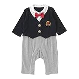 ( チャックル ) chuckle * ティノティノ * 見せかけ カーディガン フォーマル 長袖 前開き カバーオール ブラック 80cm P2919-80-01