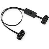CarAngels OBD2 スイッチ付き 延長フラットケーブル 60cm OBDII 16PIN延長ケーブル 超薄型 車両診断 (スイッチ付き延長フラット型60mm)