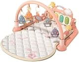 Wafityベビージム プレイマット 新生児 音楽フィットネス 早期教育 知育玩具 タミータイムマット キック 音楽活動センター ピアノ演奏 体感おもちゃ 赤ちゃんのおもちゃ おしゃれ 赤ちゃん 室内遊具 知育玩具 出産準備 出産祝い 誕生日プレゼント 0歳から (オレンジ)