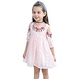 ocamoボヘミアスタイルbare-shoulderプリンセスドレス£¬ Printed服キュートパーティーウェディング服装ギフトGirl 110cm ピンク LSY-20180529-J32A7CC